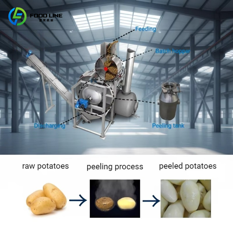 Commercial Potato Peeler - Customizable High Efficiency Automatic Steam Peeling