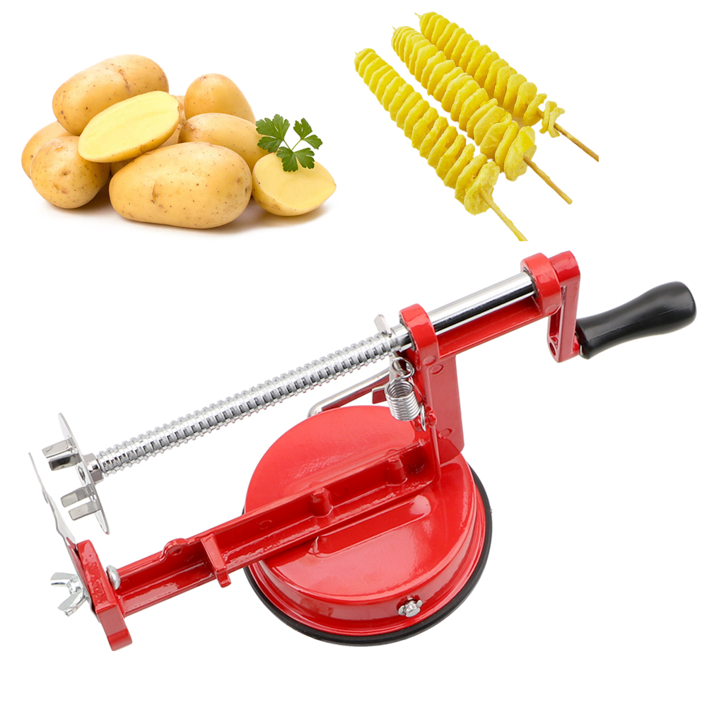 Commercial Potato Peeler - Manual Spiral French Fry Cutter Cooking