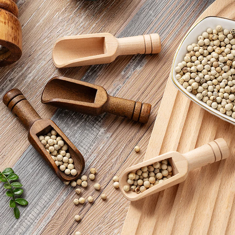 Commercial Kitchen Cooking - 2/5PCS Wooden Coffee Scoop Set Mini