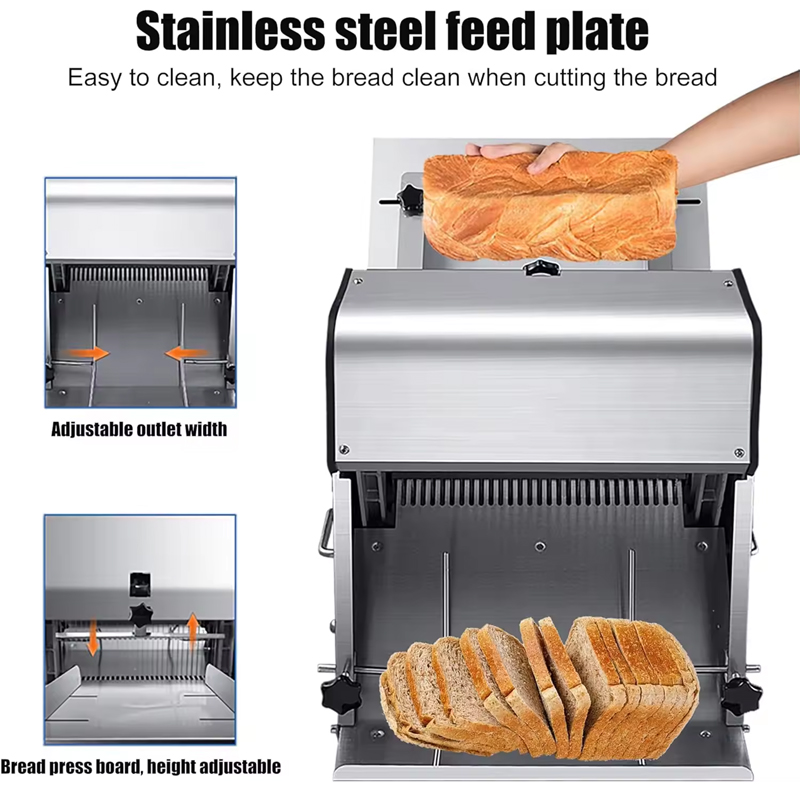 Commercial Bread Slicer - Electric Bread Slice Cutter Commercial Multifunctional