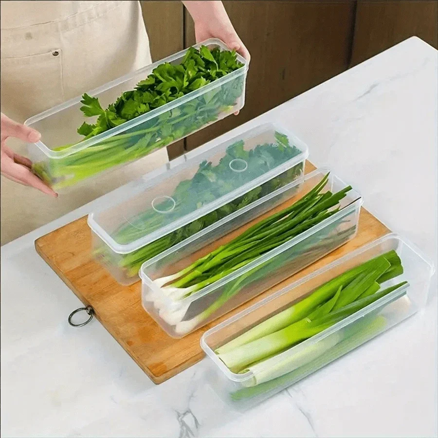 Commercial Kitchen Refrigerator - 1/4Pcs Refrigerator Storage Boxes With Lid