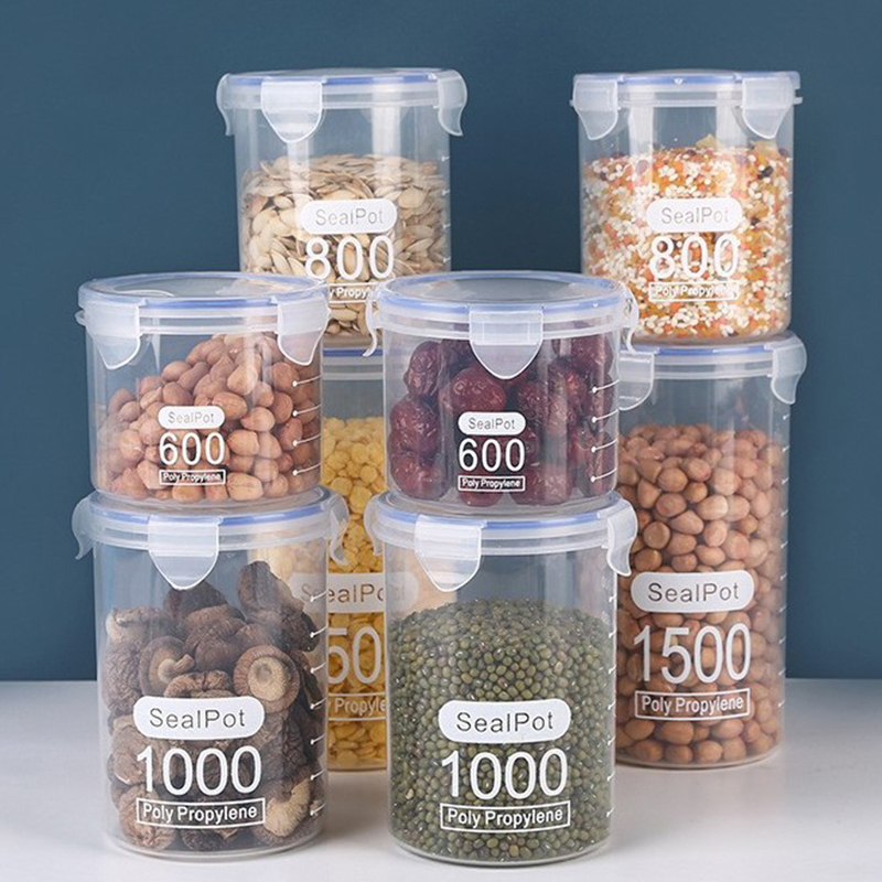 Commercial Kitchen Refrigerator - 1-4PCS Sealed Jars With Scale Grain