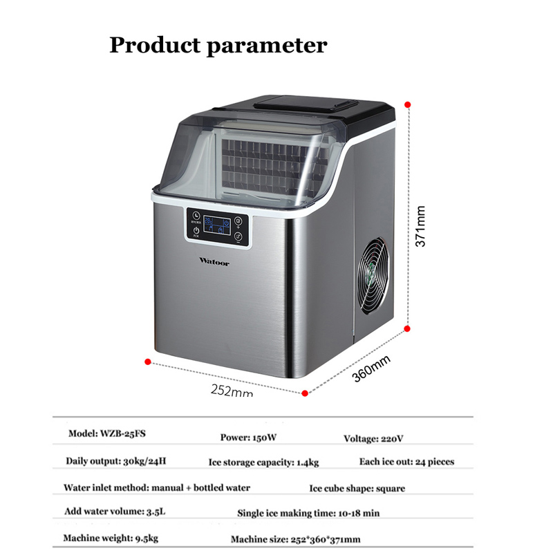 PBOBP Ice Cube Maker 30KG Wate - огляд і ціна Commercial Kitchen Ice Machine