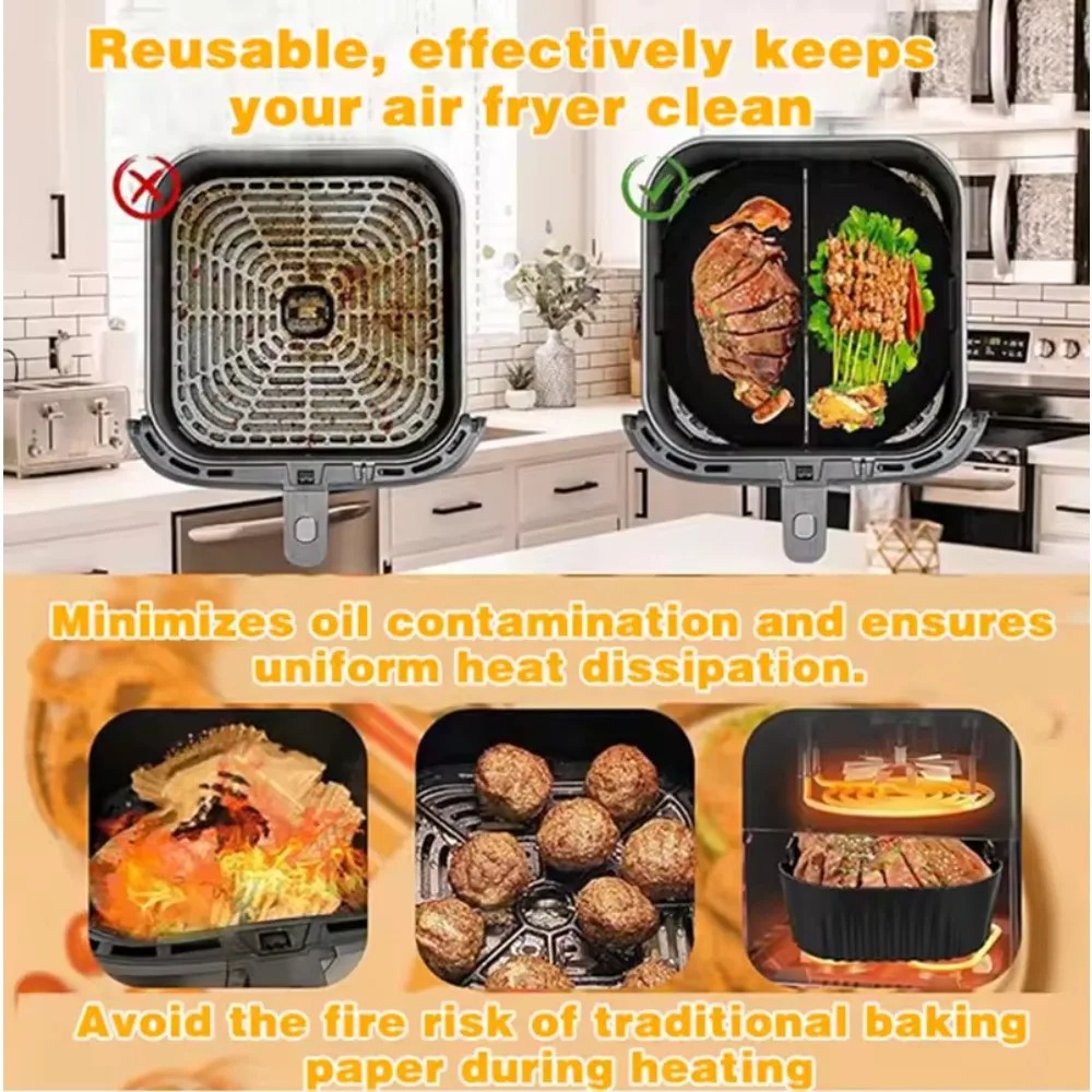 Silicone Air Fryer Mold Oil Fi - огляд і ціна Commercial Kitchen Cooking