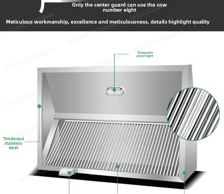 Thickened Stainless Steel Fume - огляд і ціна Commercial Exhaust Hood