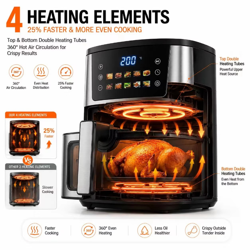 Home Using 8.5L Air Fryer 2400 - огляд і ціна Commercial Kitchen Cooking