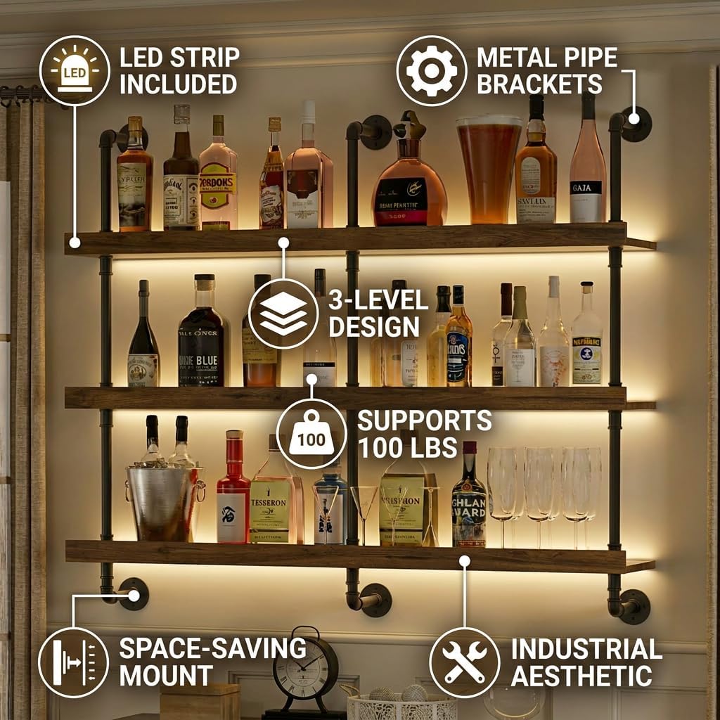 Wall Mounted Wine Rack With LE - огляд і ціна Commercial Kitchen Shelving